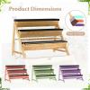 Giantex 3-Tier Vertical Raised Garden Bed, Wood Elevated Planter Box with Legs, Storage Shelf, Liners for Growing Vegetables Herbs Flowers, Indoor Outdoor Freestanding Raised Bed for Patio (Natural)(46”x29”x31.5”)