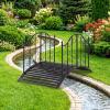 Giantex 4 FT Metal Garden Bridge, 330 lbs Capacity Outdoor Landscape Bridges with Powder-Coated Finish & Scrollwork Rails, Decorative Bridge for Backyard, Lawn, Garden Pathway, Easy Assembly(47” x 27” x 28”)