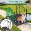 Giantex 4 FT Metal Garden Bridge, 330 lbs Capacity Outdoor Landscape Bridges with Powder-Coated Finish & Scrollwork Rails, Decorative Bridge for Backyard, Lawn, Garden Pathway, Easy Assembly(47” x 27” x 28”)