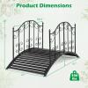 Giantex 4 FT Metal Garden Bridge, 330 lbs Capacity Outdoor Landscape Bridges with Powder-Coated Finish & Scrollwork Rails, Decorative Bridge for Backyard, Lawn, Garden Pathway, Easy Assembly(47” x 27” x 28”)
