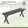 Giantex 54″ Outdoor Bench, Metal Garden Bench with Slatted Seat, X-Shaped Legs, Heavy-Duty Patio Backless Loveseat, Load 800 LBS, 2-Person Park Bench for Lawn, Yard, Porch, Black(1)