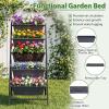 Giantex 5-Tier Vertical Garden Planter, Raised Garden Bed w/Drainage System & Removable Tray, Metal Frame Elevated Planter Boxes for Herb Vegetable Flower Grow, Outdoor Indoor Patio Balcony Backyard(2)