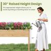 Giantex 65” Wooden Raised Garden Bed w/Trellis on Wheels, Mobile Elevated Planter Box w/Legs, Liner & Drainage Holes for Climbing Plant Vegetable Herb Flower, Outdoor Garden Box, Backyard Balcony(1)