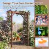 Giantex 7.5FT Wood Garden Arbor Trellis, Wooden Wedding Arch for Ceremony Party, Outdoor Archway Pergola for Climbing Plants, Pathway, Yard, Garden Decor, Easy Assembly (Honey Brown, 63”W x 90”H)(Dark Brown)