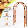 Giantex 7.5FT Wood Garden Arbor Trellis, Wooden Wedding Arch for Ceremony Party, Outdoor Archway Pergola for Climbing Plants, Pathway, Yard, Garden Decor, Easy Assembly (Honey Brown, 63”W x 90”H)(Walnut Brown)