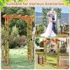 Giantex 7.5FT Wood Garden Arbor Trellis, Wooden Wedding Arch for Ceremony Party, Outdoor Archway Pergola for Climbing Plants, Pathway, Yard, Garden Decor, Easy Assembly (Honey Brown, 63”W x 90”H)(Honey Brown)