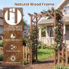 Giantex 7.5FT Wood Garden Arbor Trellis, Wooden Wedding Arch for Ceremony Party, Outdoor Archway Pergola for Climbing Plants, Pathway, Yard, Garden Decor, Easy Assembly (Honey Brown, 63”W x 90”H)(Dark Brown)