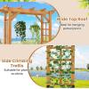 Giantex 7.5FT Wood Garden Arbor Trellis, Wooden Wedding Arch for Ceremony Party, Outdoor Archway Pergola for Climbing Plants, Pathway, Yard, Garden Decor, Easy Assembly (Honey Brown, 63”W x 90”H)(Honey Brown)