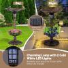 Giantex Bird Bath for Outside, 30 inch Solar Lighted Bird Bath and Feeder with Flower Planter, Lotus Leaf Water Bowl, 3 Stakes, Vintage Birdbath Outdoor Decoration for Garden Yard Lawn Patio (Bronze)(Bronze)
