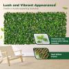 Giantex Expandable Fence Privacy Screen – Decorative Faux Purple Eucalyptus Fencing Panel for Balcony, Artificial Hedges with PE Leaves and Willow for Outdoors Garden Patio Deck Apartment, 1 Pack(Green Ivy)
