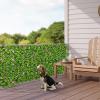 Giantex Expandable Fence Privacy Screen – Decorative Faux Purple Eucalyptus Fencing Panel for Balcony, Artificial Hedges with PE Leaves and Willow for Outdoors Garden Patio Deck Apartment, 1 Pack(Green Eucalyptus)
