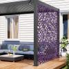 Giantex Expandable Fence Privacy Screen – Decorative Faux Purple Eucalyptus Fencing Panel for Balcony, Artificial Hedges with PE Leaves and Willow for Outdoors Garden Patio Deck Apartment, 1 Pack(Purple Eucalyptus)