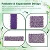 Giantex Expandable Fence Privacy Screen – Decorative Faux Purple Eucalyptus Fencing Panel for Balcony, Artificial Hedges with PE Leaves and Willow for Outdoors Garden Patio Deck Apartment, 1 Pack(Purple Eucalyptus)
