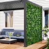 Giantex Expandable Fence Privacy Screen – Decorative Faux Purple Eucalyptus Fencing Panel for Balcony, Artificial Hedges with PE Leaves and Willow for Outdoors Garden Patio Deck Apartment, 1 Pack(Green Ivy)