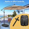 Giantex Fillable Cantilever Umbrella Base, 250 lbs Heavy-Duty Offset Patio Umbrella Stand with Wheels, Sand & Water Filled, HDPE Weighted Outdoor Umbrella Holder for Garden, Deck, Poolside(243.0 Pounds)
