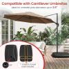 Giantex Fillable Cantilever Umbrella Base, 250 lbs Heavy-Duty Offset Patio Umbrella Stand with Wheels, Sand & Water Filled, HDPE Weighted Outdoor Umbrella Holder for Garden, Deck, Poolside(225.0 Pounds)