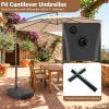 Giantex Fillable Cantilever Umbrella Base, 250 lbs Heavy-Duty Offset Patio Umbrella Stand with Wheels, Sand & Water Filled, HDPE Weighted Outdoor Umbrella Holder for Garden, Deck, Poolside(285.0 Pounds)