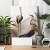 Giantex Flamingo Garden Statues Set of 2, Standing Metal Flamingo Sculptures Bird Ornament Yard Decorations for Lawn Backyard Porch Patio Outdoor Decor, with 4 U-Shaped Stakes (Flamingo)(Crane)