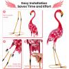 Giantex Flamingo Garden Statues Set of 2, Standing Metal Flamingo Sculptures Bird Ornament Yard Decorations for Lawn Backyard Porch Patio Outdoor Decor, with 4 U-Shaped Stakes (Flamingo)(Flamingo)