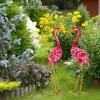 Giantex Flamingo Garden Statues Set of 2, Standing Metal Flamingo Sculptures Bird Ornament Yard Decorations for Lawn Backyard Porch Patio Outdoor Decor, with 4 U-Shaped Stakes (Flamingo)(Flamingo)