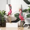 Giantex Flamingo Garden Statues Set of 2, Standing Metal Flamingo Sculptures Bird Ornament Yard Decorations for Lawn Backyard Porch Patio Outdoor Decor, with 4 U-Shaped Stakes (Flamingo)(Flamingo)