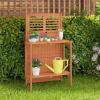 Giantex Folding Potting Bench, 2-Tier Gardening Workstation w/Storage Shelves, Wood Outdoor Potting Table for Garden, Yard, Balcony, Easy Assembly, Natural