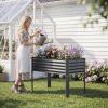 Giantex Galvanized Raised Garden Bed with Legs, 46″x24″x31″ Metal Elevated Planter Box for Gardening Vegetables, Flowers & Fruits, Large Outdoor Planting Box for Garden Backyard & Patio, Gray(Dark Gray)