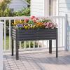 Giantex Galvanized Raised Garden Bed with Legs, 46″x24″x31″ Metal Elevated Planter Box for Gardening Vegetables, Flowers & Fruits, Large Outdoor Planting Box for Garden Backyard & Patio, Gray(Dark Gray)