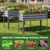 Giantex Galvanized Raised Garden Bed with Legs, 46″x24″x31″ Metal Elevated Planter Box for Gardening Vegetables, Flowers & Fruits, Large Outdoor Planting Box for Garden Backyard & Patio, Gray(Gray)