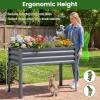 Giantex Galvanized Raised Garden Bed with Legs, 46″x24″x31″ Metal Elevated Planter Box for Gardening Vegetables, Flowers & Fruits, Large Outdoor Planting Box for Garden Backyard & Patio, Gray(Gray)