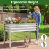 Giantex Galvanized Raised Garden Bed with Legs, 46″x24″x31″ Metal Elevated Planter Box for Gardening Vegetables, Flowers & Fruits, Large Outdoor Planting Box for Garden Backyard & Patio, Gray(Silver)