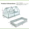 Giantex Galvanized Steel Raised Garden Bed with Mini Greenhouse, Outdoor Metal Planter Box Kit with Large Roll-up PVC Cover, 71″x 35.5″x 36″ Planter Raised Bed for Growing Flower Herb Vegetable Fruit(Silver)