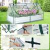 Giantex Galvanized Steel Raised Garden Bed with Mini Greenhouse, Outdoor Metal Planter Box Kit with Large Roll-up PVC Cover, 71″x 35.5″x 36″ Planter Raised Bed for Growing Flower Herb Vegetable Fruit(Silver)