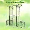 Giantex Garden Arbor with Gate and Planter, 79″ W x 81″ H Metal Arch Trellis with Double Doors, Outdoor Archway for Climbing Plants, Weddings, Backyard, Patio, Lawn, Ceremony Party Decoration(79″W x 81″H)