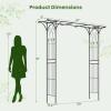 Giantex Garden Arbor with Gate and Planter, 79″ W x 81″ H Metal Arch Trellis with Double Doors, Outdoor Archway for Climbing Plants, Weddings, Backyard, Patio, Lawn, Ceremony Party Decoration(81″W x 81″H)