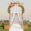 Giantex Garden Arbor with Planter Boxes, Wooden Arch with Trellis and Raised Garden Bed for Climbing Vine Plants Vegetables Herbs, Decorative Arbor Archway for Wedding, Ceremony, Party (Orange)(Orange)