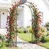Giantex Garden Arch Outdoor Metal Arbor Trellis, 86” Heavy Duty Steel Pergola Arch with Ground Stakes for Climbing Plants, Wedding, Party & Backyard Decoration (1 Pack)(2 Pack)