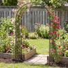 Giantex Garden Arch Outdoor Metal Arbor Trellis, 86” Heavy Duty Steel Pergola Arch with Ground Stakes for Climbing Plants, Wedding, Party & Backyard Decoration (1 Pack)(1 Pack)