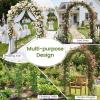 Giantex Garden Arch Outdoor Metal Arbor Trellis, 86” Heavy Duty Steel Pergola Arch with Ground Stakes for Climbing Plants, Wedding, Party & Backyard Decoration (1 Pack)(1 Pack)