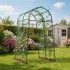 Giantex Garden Arch Trellis for Climbing Plants, 7.5 FT Heavy-Duty Cucumber Trellis with PE-Coated Steel Frame, Rust-Resistant Archway for Raised Bed, Outdoor Vegetable & Vine Support(1)
