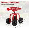 Giantex Garden Cart, Rolling Workseat with 4 Wheels, Garden Stool 360° Swivel Work Seat & Adjustable Height, Heavy Duty Wagon Scooter for Gardening for Patio Garden, Lawn, Yard (Green)(Red)