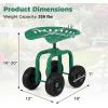 Giantex Garden Cart, Rolling Workseat with 4 Wheels, Garden Stool 360° Swivel Work Seat & Adjustable Height, Heavy Duty Wagon Scooter for Gardening for Patio Garden, Lawn, Yard (Green)(Green)