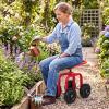 Giantex Garden Cart, Rolling Workseat with 4 Wheels, Garden Stool 360° Swivel Work Seat & Adjustable Height, Heavy Duty Wagon Scooter for Gardening for Patio Garden, Lawn, Yard (Green)(Red)
