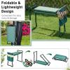 Giantex Garden Kneeler & Seat, Folding Gardening Stool, Portable Garden Bench with EVA Foam Pad, Heavy-Duty Metal Frame, Gardening Gift for Women Men Seniors (Holds 330 LBS) (with 1 Bags)(Green)