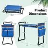 Giantex Garden Kneeler & Seat, Folding Gardening Stool, Portable Garden Bench with EVA Foam Pad, Heavy-Duty Metal Frame, Gardening Gift for Women Men Seniors (Holds 330 LBS) (with 1 Bags)(Blue)