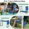 Giantex Garden Kneeler & Seat, Folding Gardening Stool, Portable Garden Bench with EVA Foam Pad, Heavy-Duty Metal Frame, Gardening Gift for Women Men Seniors (Holds 330 LBS) (with 1 Bags)(Blue)