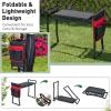 Giantex Garden Kneeler & Seat, Folding Gardening Stool, Portable Garden Bench with EVA Foam Pad, Heavy-Duty Metal Frame, Gardening Gift for Women Men Seniors (Holds 330 LBS) (with 1 Bags)(Black)