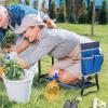 Giantex Garden Kneeler & Seat, Folding Gardening Stool, Portable Garden Bench with EVA Foam Pad, Heavy-Duty Metal Frame, Gardening Gift for Women Men Seniors (Holds 330 LBS) (with 1 Bags)(Blue)