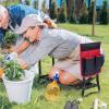 Giantex Garden Kneeler & Seat, Folding Gardening Stool, Portable Garden Bench with EVA Foam Pad, Heavy-Duty Metal Frame, Gardening Gift for Women Men Seniors (Holds 330 LBS) (with 1 Bags)(Black)