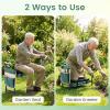 Giantex Garden Kneeler and Seat, Foldable Gardening Stool w/Wide EVA Foam Padding, Tool Pouch, Heavy-Duty Kneeling Bench for Knee & Back Pain Relief, Gardening Kit for Seniors Women Men (Green)(Green)